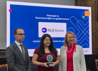 НЛБ Банка добитник на националната Награда за благосостојба на вработените во рамките на проектот „Предводници на одржливиот развој”